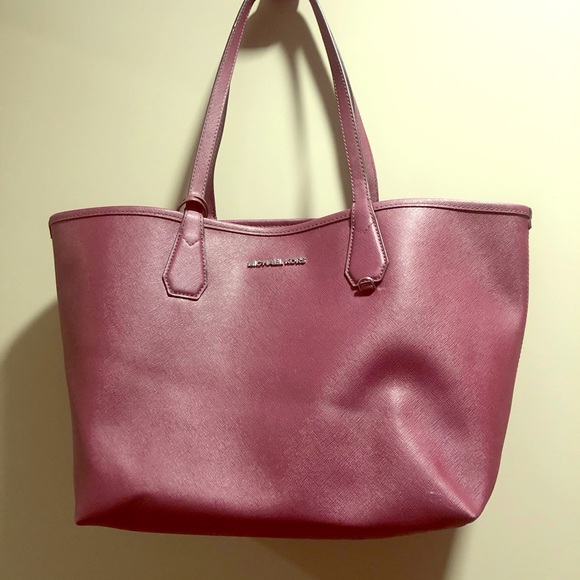 burgundy michael kors tote